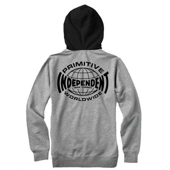 Primitive Other - Primitive Men's X Independent Skateboard Truck Global Two Tone Hoodie Sweatshirt